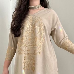 Embroidered flared frock